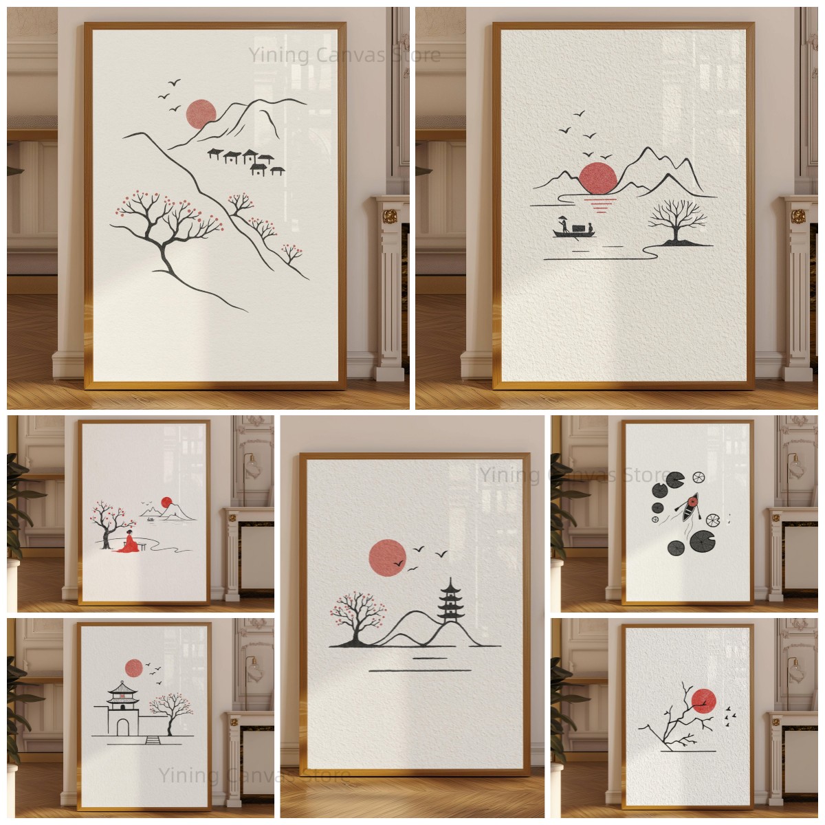 Póster minimalista de tinta ja - Japanese Zen Lifestyle reseña y precio